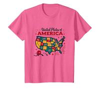 Targhe Unite d'America Maglietta, Bambini, Rosa mélange, 4 Anni