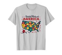 Targhe Unite d'America Maglietta, Uomo, Argento, L