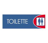 Targhetta adesiva "Toilette" in propilene metallizzato 6 x 18 cm
