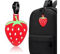 Targhetta Bagaglio Fragola in PVC Rosso per Valigia e Borsa | Decorativa, per Viaggio e Tragitto in Treno o Autobus, Utile Contro Scambi, per Famiglia