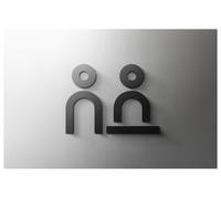 Targhetta Bagno Targa for WC in oro nero, 3D, for porta del bagno, etichetta adesiva for, cartello segnaletico, decorazione for il dell'hotel(19,Gold 18x11cm)