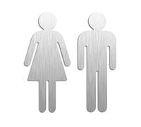 Targhetta Bagno Toilette WC Donne Uomini Set di 2 Aacciaio inossidable adesivo