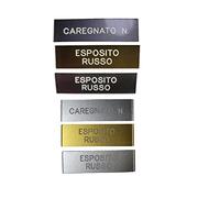 TARGHETTA CASSETTA POSTALE TARGA 2,5X7 cm spesso 1mm circa PLASTICA RETRO ILLUMINABILE stampatello FUORIPORTA 1 portachiavi GRA (2 RIGHI)