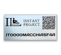Targhetta Cin Personalizzata con QR Code - Logo - Codice CIR/CIN - Ideale per Casa Vacanze, Affitti Brevi, Negozi e Uffici - incisa a laser su Laminato Plastico Argento Spazzolato