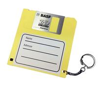 Targhetta Ciondolo Borsa Etichette per Bagagli Dischetto Retro Disc Floppy Gelb