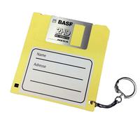 Targhetta Ciondolo Borsa Etichette per Bagagli Dischetto Retro Disc Floppy Gelb