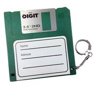 Targhetta Ciondolo Borsa Etichette per Bagagli Dischetto Retro Disc Floppy Verde