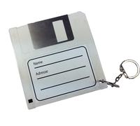 Targhetta Ciondolo Borsa Etichette per Bagagli Dischetto Retro Disc Floppy Weiss