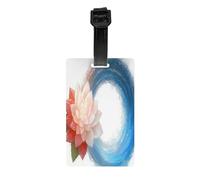 Targhetta circolare per bagagli con colonna d'acqua e fiori per valigie, materiale PVC, essenziale per viaggi in crociera e aereo, per borse da viaggio e valigie