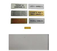 TARGHETTA citofono TRASPARENTE CON BIADESIVO TARGA 1,5x5,5 cm spesso 1mm 1-2-3 RIGHI PLASTICA INCISIONE COMPRESA stampatello FUORIPORTA (3 RIGHI)