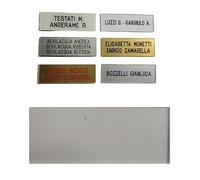 TARGHETTA citofono TRASPARENTE TARGA 1,5x5,5 cm spesso 1mm PLASTICA INCISIONE COMPRESA stampatello FUORIPORTA (3 RIGHI)