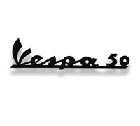 TARGHETTA COMPATIBILE CON VESPA 50 NERA ADESIVA SCUDO ANTERIORE SPECIAL R L N DAL 63 AL 71