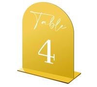 Targhetta con il numero del tavolo Acrylic Digital Table Label, Wedding Number, Diy Personalized Seat(Gold mirror S,Number 1-25)