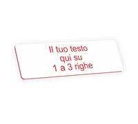 Targhetta con incisione personalizzata autoadesiva per codice CIN? bianco scrittura rosso - formato 20x6,5 cm
