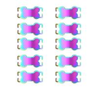 Targhetta con nome per cani a forma di osso in metallo, 10 pezzi, anti-smarrimento, ciondolo per collare per animali domestici, piastra identificativa per esterni