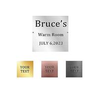 Targhetta con nome personalizzato, piastra commemorativa, incisione laser e disegno, in acciaio inox (10,2 cm, quadrata)