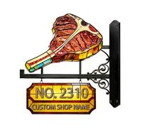 Targhetta con numeri civici e indirizzi in metallo personalizzabile 2D a tema manzo, divertente, decorazione per la casa, regalo per uomini e donne, famiglia, inaugurazione della casa, compleanno