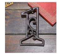 Targhetta con numero civico, 1 piastra in ghisa con cifre, for targhe for porte di hotel, numeri indirizzo delle stanze, for decorazioni murali da giardino for la casa, esterni(Number 1)