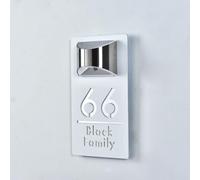 Targhetta con numero civico a energia solare, personalizzabile, con luce solare, tagliata al laser, per porta e indirizzo, personalizzabile con nome della strada, moderna, bianca, per casa, ufficio,