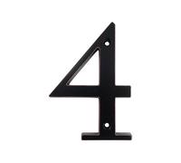 Targhetta con numero civico, Cartello in lega di zinco da 4 pollici, numeri porta 10 cm, cassetta postale for indirizzi esterni, cartelli moderni for casa e appartamento, neri(4)