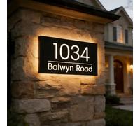 Targhetta Con Numero Civico Personalizzata Con Retroilluminazione A LED Per Esterni, Targhette In Acrilico Impermeabili Con Indirizzo, Targhetta Illuminata Su Misura Per Il Cortile Di Casa(20x40cm)