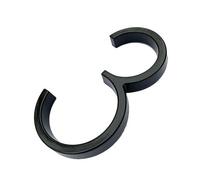 Targhetta con numero civico, Targa in metallo con lettere, for porta di casa, numero, 12,7 cm/5 pollici, for cassette postali domestiche, targa galleggiante nera(Color 3)