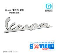 Targhetta Cromata Cofano Laterale Vespa PX 125 150 Millenium