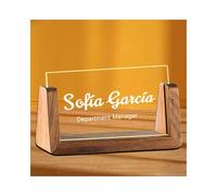 Targhetta da scrivania a LED personalizzata, in acrilico, con base in legno e luce, per capo, collega, insegnante, dipendente, regalo per ufficio per uomini e donne, decorazione professionale