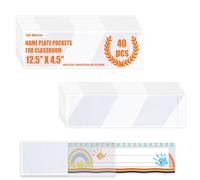 Targhetta da scrivania adesiva tascabile, 40 targhette per targhette per nome, 30 x 10 cm