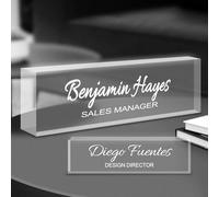 Targhetta da scrivania in acrilico personalizzata, targhetta per ufficio personalizzata con nome/titolo/logo, accessori da scrivania per donne e uomini, regali per insegnanti, apprezzamento dei