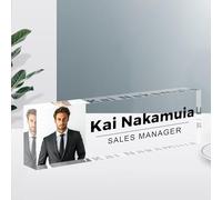 Targhetta da scrivania personalizzata con foto, cartello da ufficio in acrilico personalizzato, accessori da scrivania professionali per uomini e donne, decorazione unica per ufficio e per capo