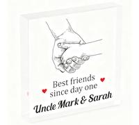 Targhetta decorativa in acrilico personalizzabile con scritta in inglese "Uncle Gifts From Niece Nephew Baby - Uncle Birthday"
