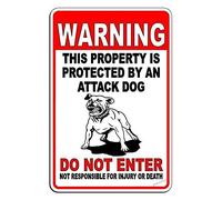 Targhetta di avvertimento per la decorazione della parete con cura della proprietà del cane protetta da attacco Dog Do Not Enter Chic Targa in metallo senza ruggine per cortile, cartello da ufficio