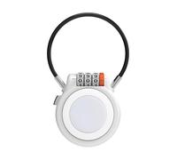 Targhetta e supporto con lucchetto a combinazione, custodia con cavo di sicurezza, lucchetto per bagagli essenziali da viaggio, valigia, zaino (bianco + bianco Tracker, compatibile iOS)