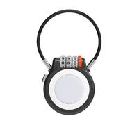 Targhetta e supporto con lucchetto a combinazione, custodia con cavo di sicurezza, lucchetto per bagagli essenziali da viaggio, valigia, zaino (tracker nero + bianco, compatibile con iOS)