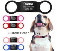 Targhetta identificativa personalizzata per animali domestici: targhetta in acciaio inossidabile incisa personalizzata con cinturino in silicone elastico, targhetta identificativa per animali domestic