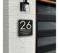 Targhetta in acrilico personalizzata con numero stradale e nome per la casa stile moderno, esterno, negozio, azienda, hotel, segnaletica indirizzo, targhetta indirizzo personalizzata