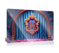 Targhetta in metallo con scritta in lingua inglese "Magical Castle Reflection In Ornate Mirror Tin Sign Room Door Sign For Man Cave" (30 x 40 cm)