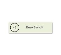 Targhetta incisa per nome e numero cassetta delle lettere autoadesiva, 10 x 2,5 cm, personalizzata da 1 a 3 righe, colore: Beige