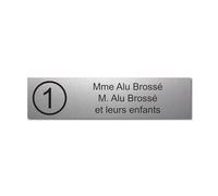 Targhetta incisa per nome e numero cassetta delle lettere autoadesiva, 10 x 2,5 cm, personalizzata da 1 a 3 righe in alluminio spazzolato