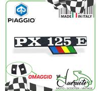 TARGHETTA LATERALE COFANO SCRITTA STEMMA FREGIO VESPA PX 125 ARCOBALENO PX125E