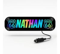 Targhetta luminosa per camion personalizzata 60 x 16 cm STICK OLIVIER® illuminazione LED RGBW atmosfera musicale 5 V 12 V 24 V USB targa stradale personalizzata [ Segnale luminoso personalizzabile]