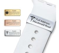 Targhetta Medica Personalizzata per Cinturino Orologio - Identificativo di Sicurezza con Incisione Laser - Piastrina Impermeabile per Smartwatch - Etichetta Medica per Sportivi, Anziani e Viaggiatori