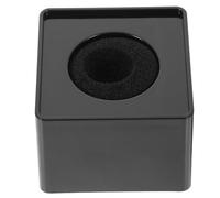 Targhetta Microfono Quadrata Nera in ABS per Interviste, Foro 3,9cm | Struttura Cubica, Cotone Interno Regolabile, Spazio Ampio per Logo, per Microfono Professionale da Reportage