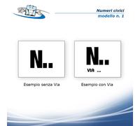 Targhetta Numero Civico personalizzata anche con Via in materiale plastico