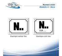 Targhetta Numero Civico personalizzata anche con Via in materiale plastico