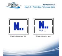 Targhetta Numero Civico personalizzata anche con Via in materiale plastico