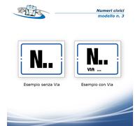 Targhetta Numero Civico personalizzata anche con Via in materiale plastico