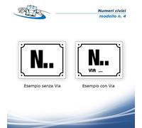 Targhetta Numero Civico personalizzata anche con Via in materiale plastico