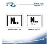 Targhetta Numero Civico personalizzata anche con Via in materiale plastico